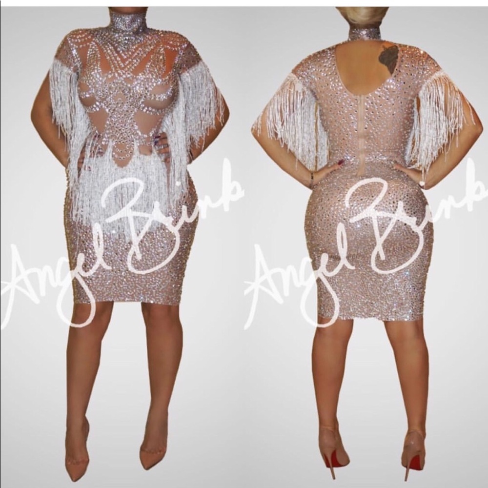 Heavily stoned Angel Brinks dress